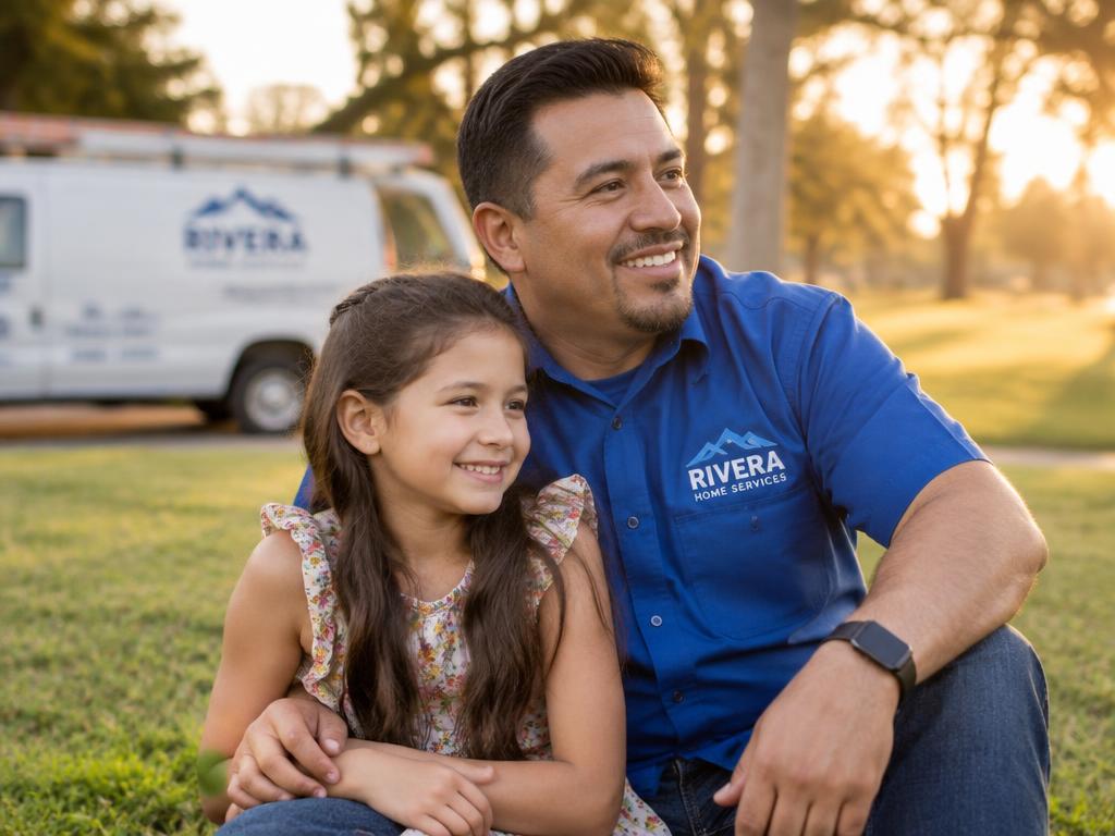 Contractor enjoying free time with his daughter