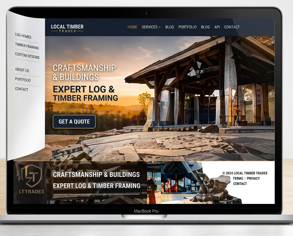 Construction website design concept