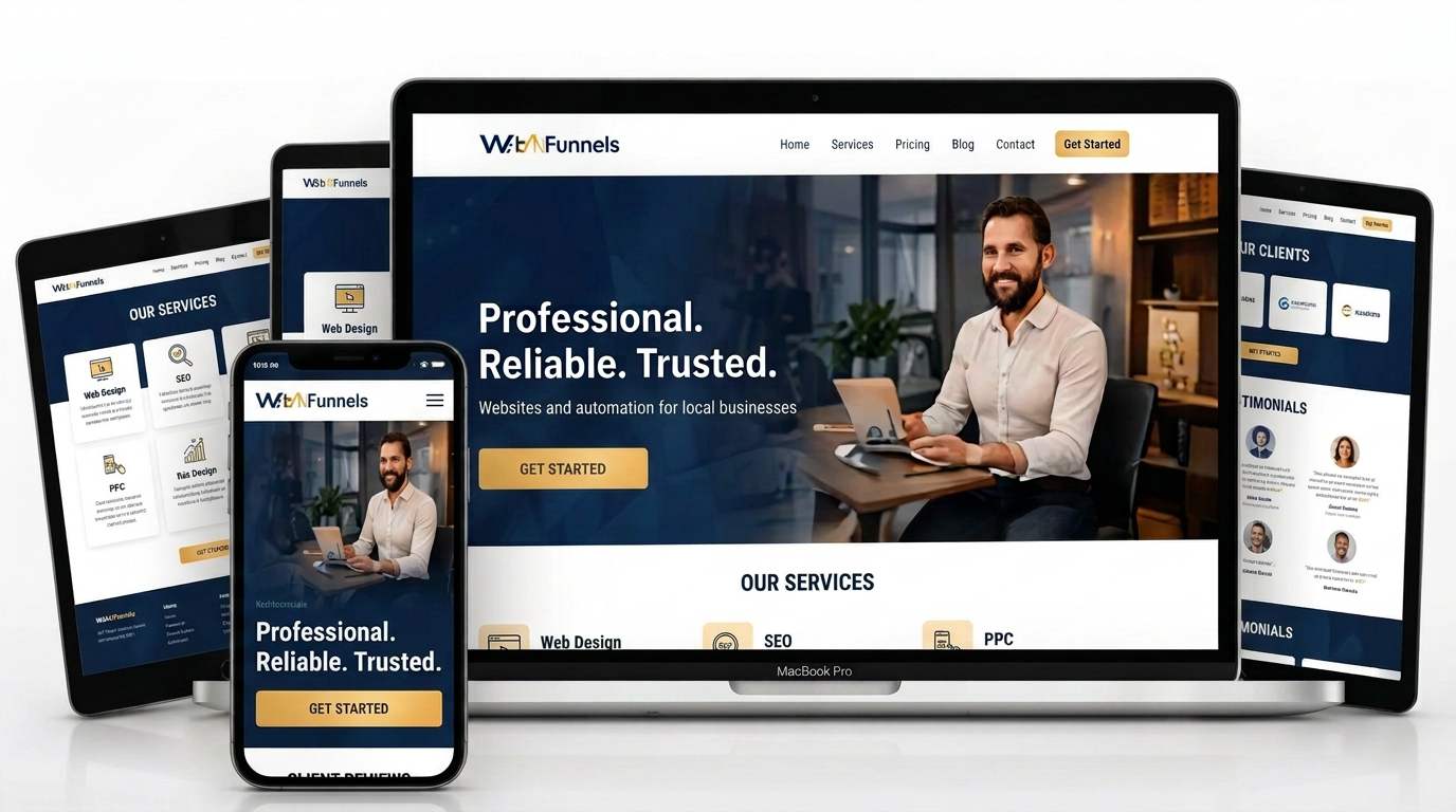 Multi-device layout website design concept